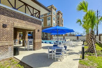 Expansive sun deck with outdoor kitchen